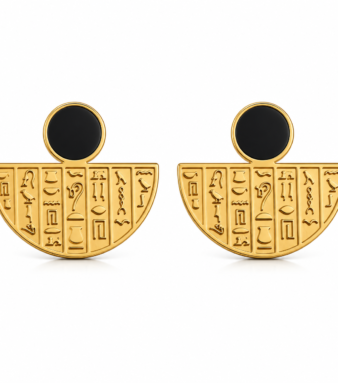 Black Stone Pharaoh Earrings