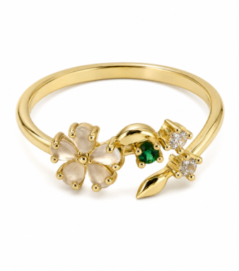 Gemstone with flower Ring