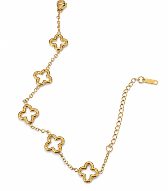 — A refined openwork clover design offering lightweight elegance and signature charm.