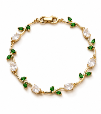 Green White Tulip Bracelet