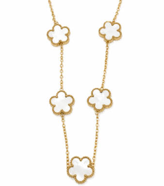 Simple White Stone Van Cleef Chain