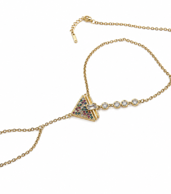 Colorful Gemstone Pyramid Hand Chain