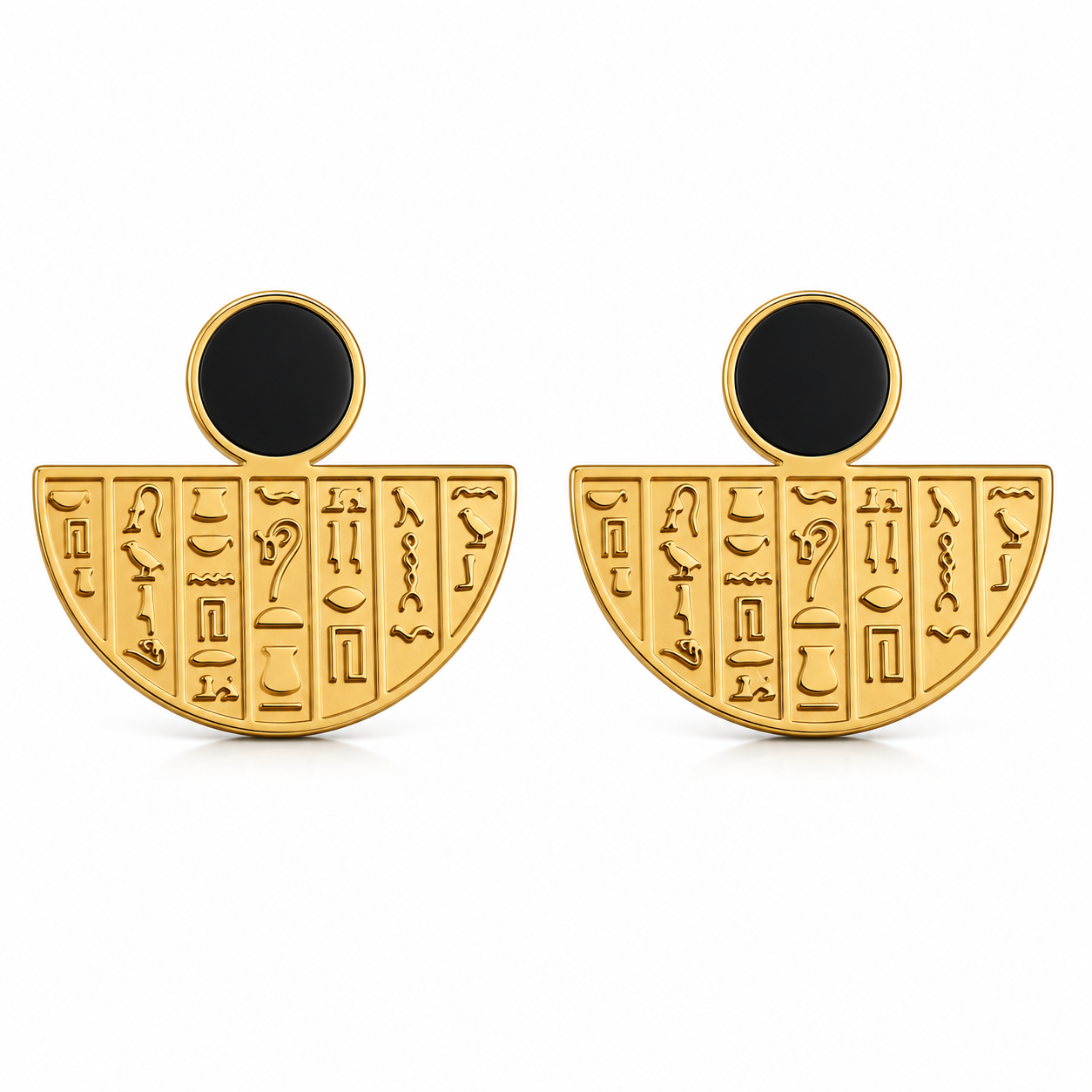 Black Stone Pharaoh Earrings