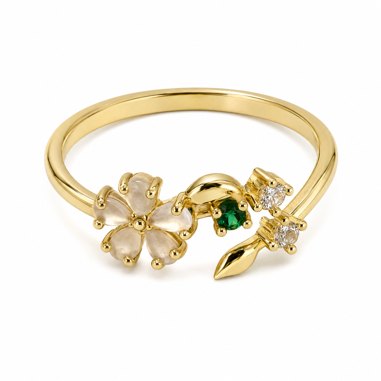 Gemstone with flower Ring
