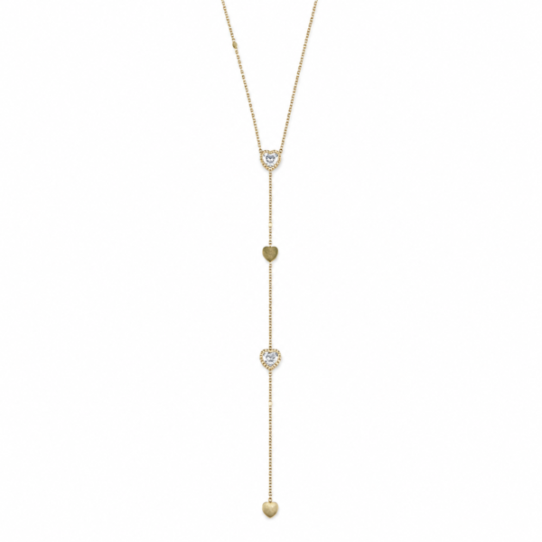 A bold curb-chain silhouette enhanced with sparkling stones for elevated glamour.