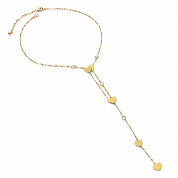 A refined chain decorated with petite sparkling hearts for a romantic touch.