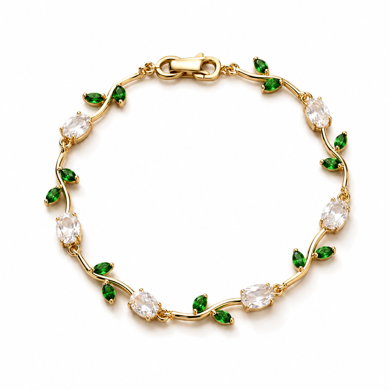 Green White Tulip Bracelet