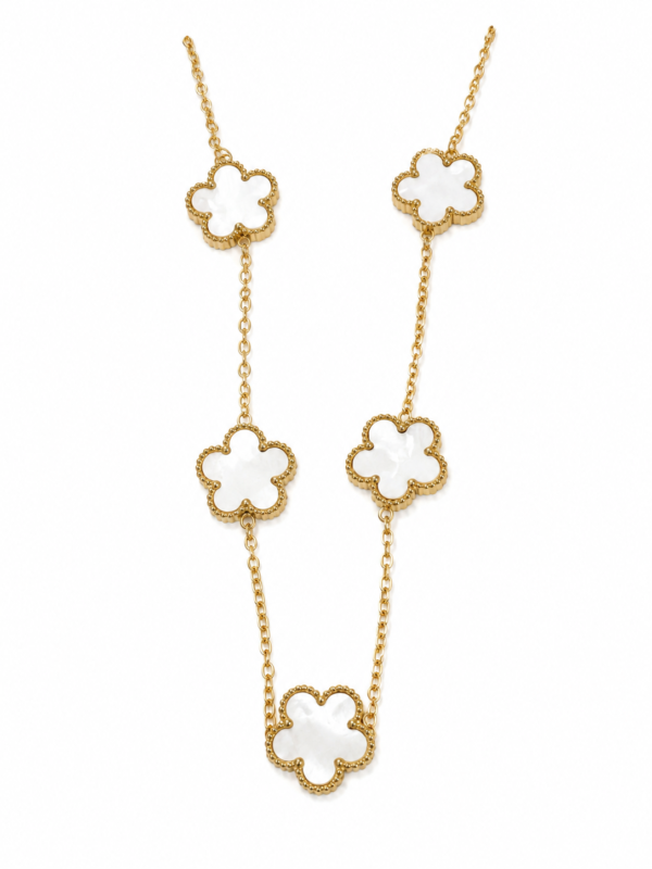 Simple White Stone Van Cleef Chain