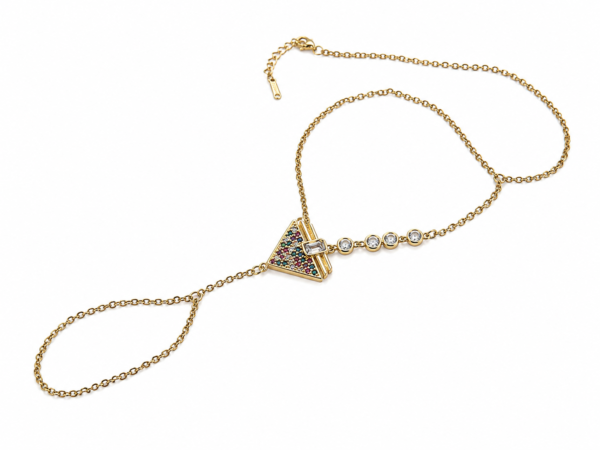 Colorful Gemstone Pyramid Hand Chain