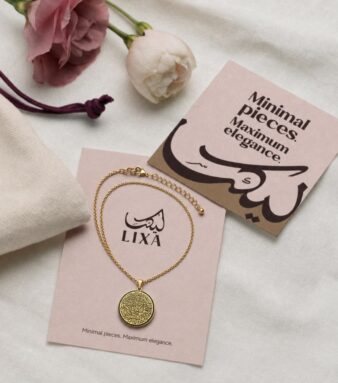 A meaningful round pendant design combining spiritual symbolism with refined elegance.